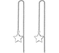 Iszie 925 Sterling Silver Little Mini Star Threader Dangle Star Pull Through Women's Earrings