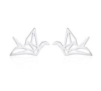 Iszie Jewellery Sterling Silver Paper Crane Origami Chain Necklace, Fashion Origami Jewellery (Earrings)