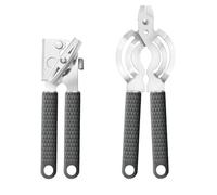 ISZW Manual Can Opener Heavy Duty - Hand Held Abrelatas with Stainless Steel Sharp Blade, Smooth Edge for Seniors, Comfort Grip Handle, Easy Turn Hand Can Opener with Magnet for Kitchen Camping, 2Pack