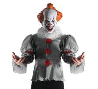 Rubie's Adult Halloween Costume IT Pennywise Ruffle Top & Mask – Deluxe, Grey, Large