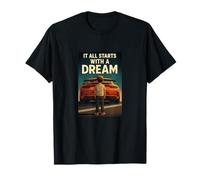 It All Starts with a Dream - Supercar Motivation Retro Art T-Shirt