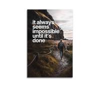 It Always Seems Impossible Until Its Done Hiking Path Wall Art, Persistence Through Challenges Decor Painting for Office And Study Room Artistic Wall Mural Modern Hanging Decor Poster08x12inch(20x30cm