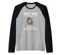 It Can't fix The Stupid, but it can Muffle.. Funny Duct Tape Raglan Baseball Tee