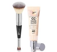 IT Cosmetics CC+ Nude Glow and #7 Foundation Brush 32ml (Various Shades) - Light