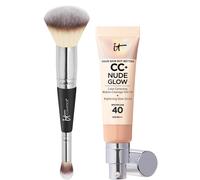 IT Cosmetics CC+ Nude Glow and #7 Foundation Brush 32ml (Various Shades) - Neutral Medium