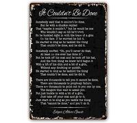 It Couldn't Be Done Poem By Edgar Albert Guest Motivational Quotes Novelty Retro Metal Tin Sign Funny Wall Decor Garage Bar Courtyard Living room 8x12 Inch