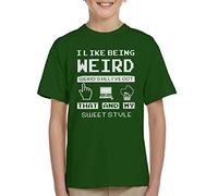 IT Crowd Maurice Moss Weird is All Ive Got Kid's T-Shirt Bottle Green