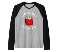 It Feels Like A Popcorn Day Theater Snack Movie Lovers Raglan Baseball Tee