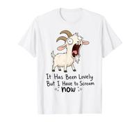 It Has Been Lovely But I Have to Scream Now Screaming Goat Value Graphic T-Shirt, Men, White, S