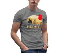 It Horror Movie Welcome to Derry Mein Inspired by Novel of Stephen King Men's Grey T-Shirt Size L
