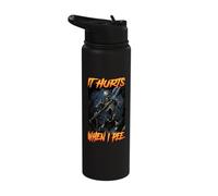 It Hurts When I Pee Cringe Skeleton Stainless Steel Insulated Water Bottle
