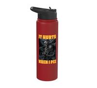 It Hurts When I Pee Cringe Skeleton Stainless Steel Insulated Water Bottle