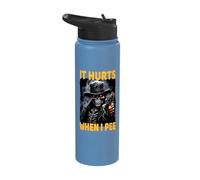 It Hurts When I Pee Cringe Skeleton Stainless Steel Insulated Water Bottle