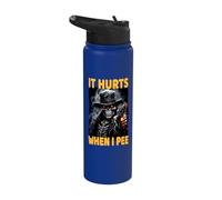 It Hurts When I Pee Cringe Skeleton Stainless Steel Insulated Water Bottle