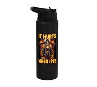 It Hurts When I Pee Cringe Skeleton Stainless Steel Insulated Water Bottle