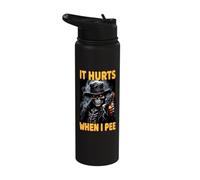 It Hurts When I Pee Cringe Skeleton Stainless Steel Insulated Water Bottle
