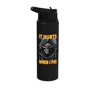 It Hurts When I Pee Cringe Skeleton Stainless Steel Insulated Water Bottle