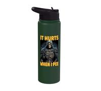 It Hurts When I Pee Cringe Skeleton Stainless Steel Insulated Water Bottle
