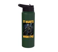 It Hurts When I Pee Cringe Skeleton Stainless Steel Insulated Water Bottle
