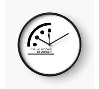 (IT IS 100 SECONDS TO MIDNIGHT Doomsday=3379) Wall Clock 12 Inch Funny Mantel & Tabletop Art Decor for Home Bedroom Office