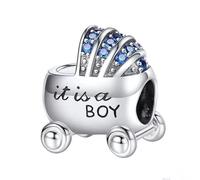 It is a Boy Baby Carriage Buggy charm sterling silver for bracelet