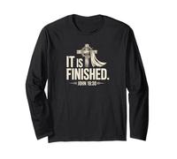 It Is Finished John 19:30 Christian Cross Faith Design Long Sleeve T-Shirt