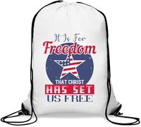 it is for freedom that christ has set us free Gym Sack Casual Drawstring Bag White