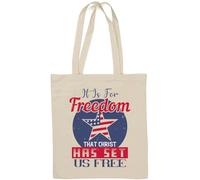it is for freedom that christ has set us free Natural Cotton Tote Bag White