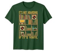 It is Not Hoarding If It is Vinyl Mens Graphic Tee Vinyl Collecting Hobbies Mens T-Shirt M Bottle Green