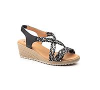 IT IS NOT THE SAME Shoes Women Spring/Summer 2023 Wedge Sandal. Color, Black-Silver, 8.5 UK