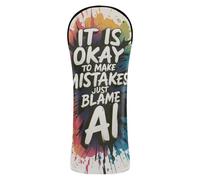 It is Ok to Make Mistake Just Blame Ai Golf Club Head Cover Headcover with Interchangeable No. Tags for Driver Fairway Hybrid Wood 1 Pcs