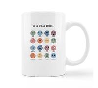 It is Okay to Feel Mental Health Feelings and Emotions Chart Mood Meter Ceramic Mug-11oz Coffee Milk Tea Mug Cup with Handle,Mental Health Awareness Gifts