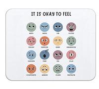 It is Okay to Feel Mental Health Feelings Emotions Mousepad 11.8" x 9.8" Non-Slip Rubber Base Square Mouse Pads for Computers Laptop Office Home Dorm Desk Decor,Mental Health Awareness Gifts