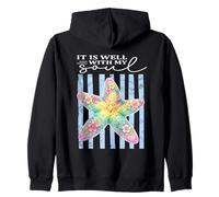 It Is Well With My Soul Christian Pretty Ocean Starfish Zip Hoodie
