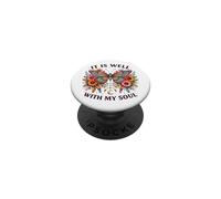It Is Well With My Soul Christian Pretty Vintage Butterfly PopSockets Adhesive PopGrip