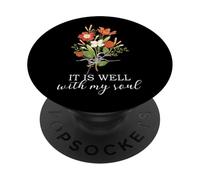 It Is Well With My Soul Floral Christian Faith PopSockets Adhesive PopGrip