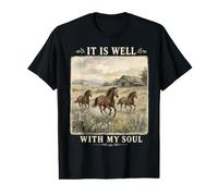 It is Well with My Soul Horse Watercolor Christian Hymn Value Graphic T-Shirt