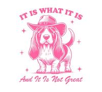 it is What it is and it is not Great Dog Hilarious Typography Funny Animal Vintage Dog Engraving Decals 65.6x79.2cm Personalized Customization Pink