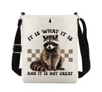 It Is What It Is and It Is not Great Funny Racoon Crossbody Bag Racoon Meme Gift Funny Racoon Shoulder Bag Racoon Lover Bag (CB, Not Great CB-PY2)