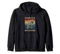 It Is What It Is And It Is Not Great Retro Racoon Sarcastic Zip Hoodie