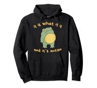 It Is What It Is And It's Autism Frog & FUNNY MEME CUTE Frog Pullover Hoodie