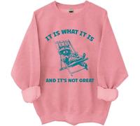 It Is What It Is And Its Not Great Sweatshirt, It Is What It Is And Its Not Great, Funny Shirts Women Man Pink
