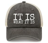 It is What It is Hat Funny Trucker Hats Men Baseball Caps Gifts, Allblack, One size