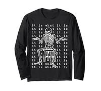 It is What It is Helpless Skeleton Funny Japanese Long Sleeve T-Shirt