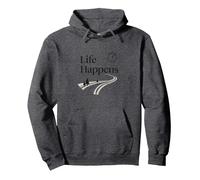 It Is What It Is: Life Happens Motivational Quote Pullover Hoodie, Adult Unisex, Dark Heather Grey, L