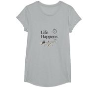 It is What It is: Life Happens Motivational Quote T-Shirt, Girls, Heather Grey, Small