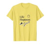 It is What It is: Life Happens Motivational Quote T-Shirt, Men, Lemon, S