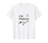 It is What It is: Life Happens Motivational Quote T-Shirt, Men, White, S