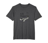 It is What It is: Life Happens Motivational Quote T-Shirt, Men's Big and Tall, Dark Heather Grey, 6X Tall