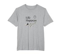 It is What It is: Life Happens Motivational Quote T-Shirt, Men's Big and Tall, Heather Grey, 2X Tall